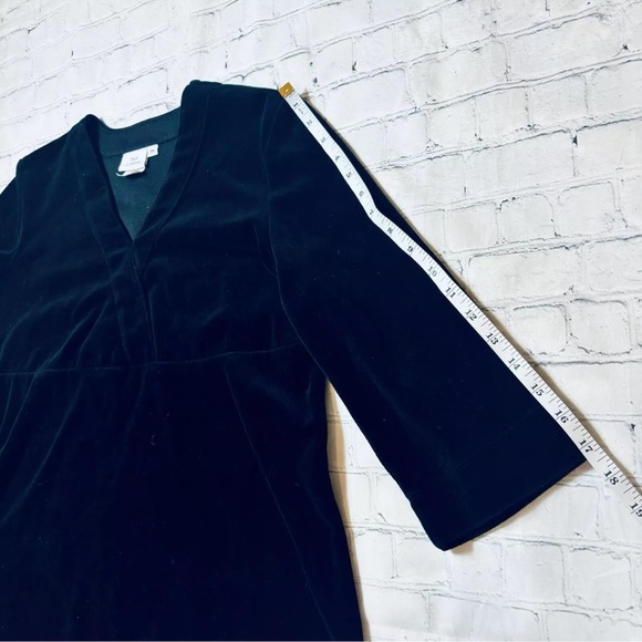 Hot Cotton Women’s Velvet Cotton Blend Top Tunic V Neck Black Size M - Picture 10 of 11